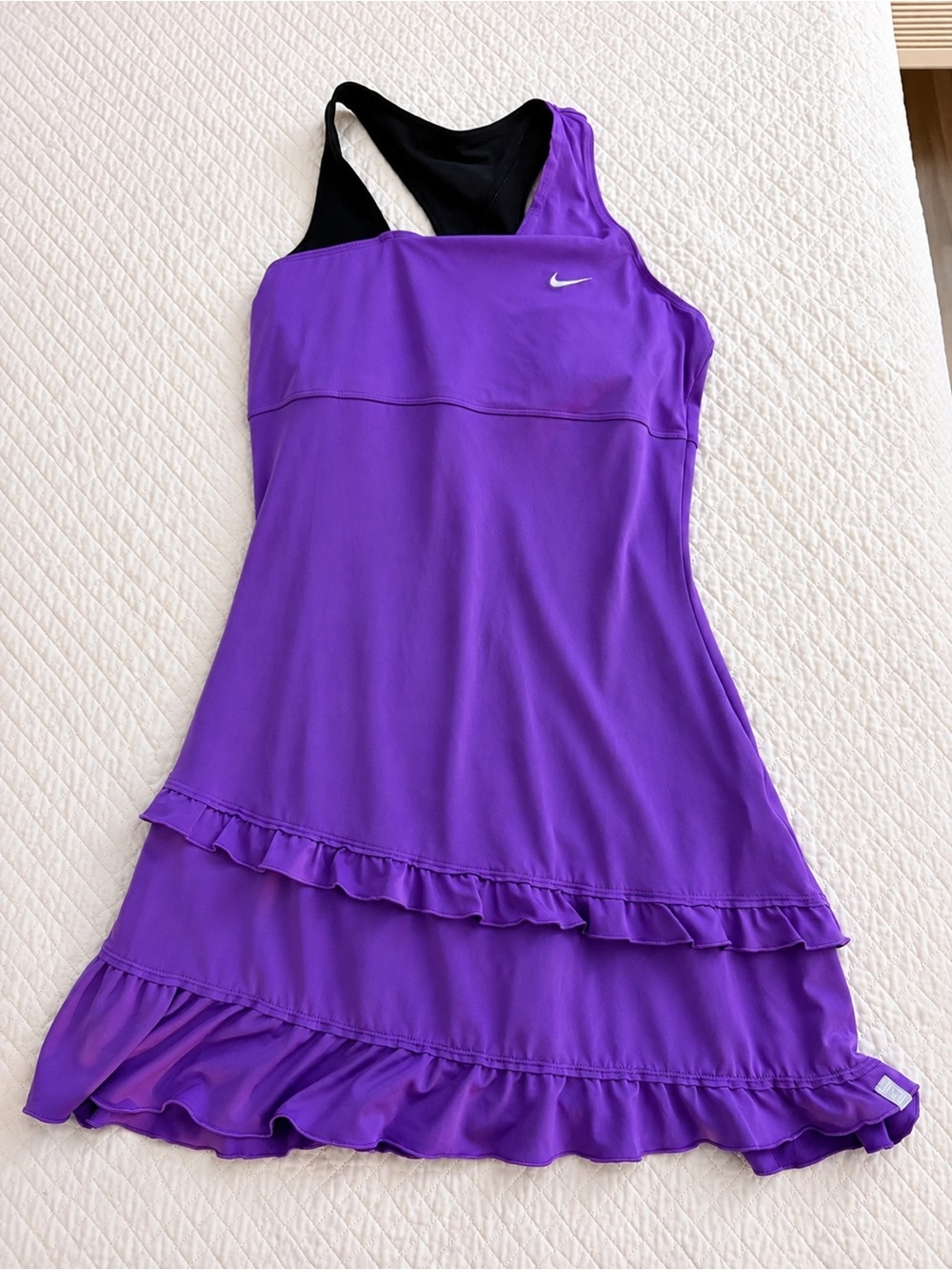 Nike Dri-FIT Purple Ruffle Tennis Dress Built-In Bra Size Medium